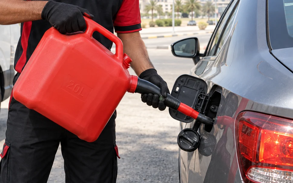 Emergency roadside fuel delivery service in Dubai